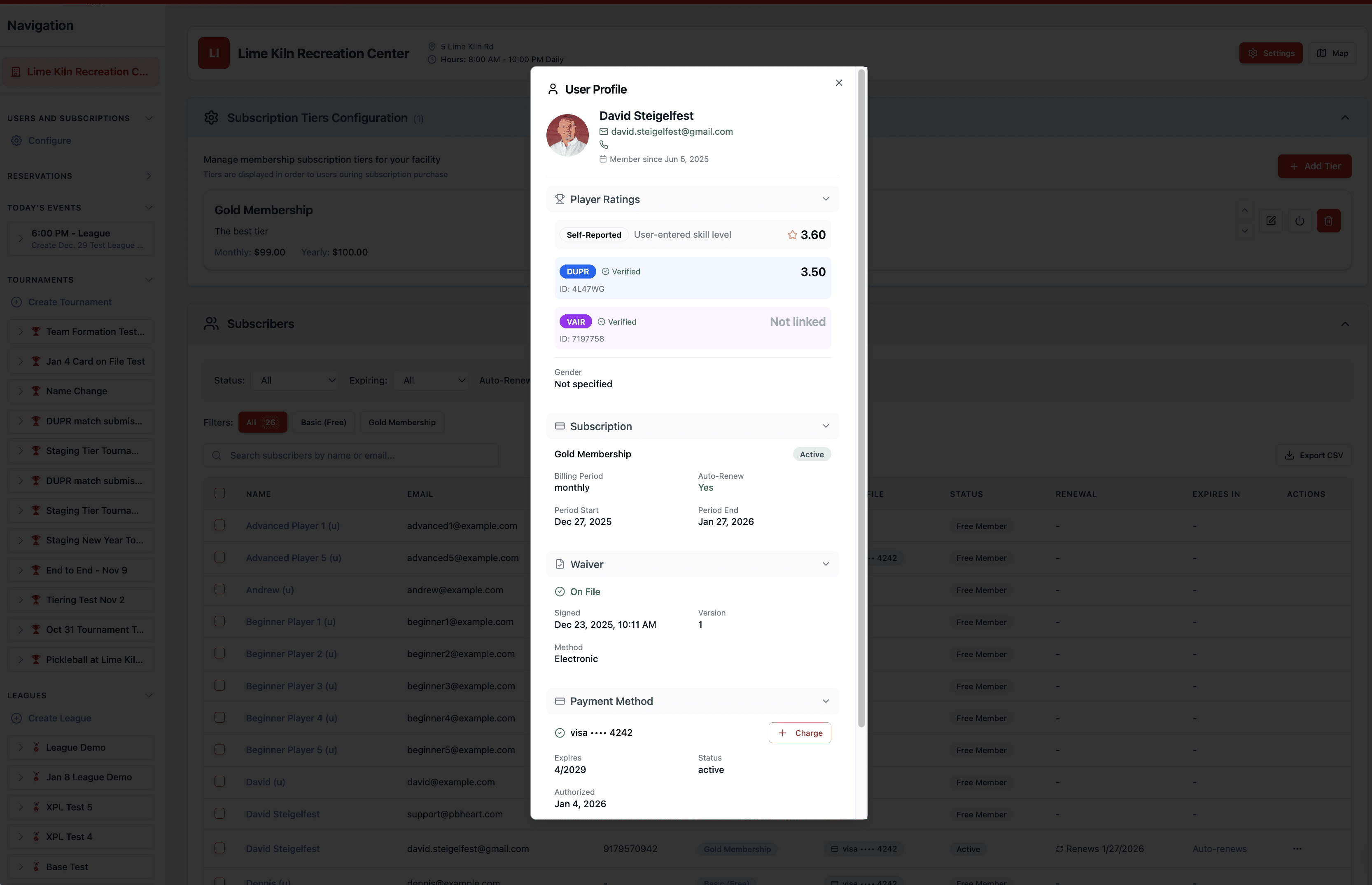 Facility Management Interface